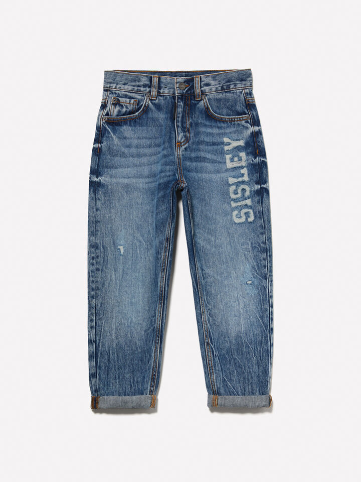 Jeans with logo - boy's jeans - Blue | Sisley Young image number 1